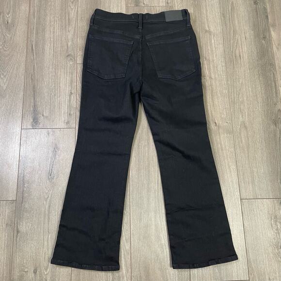 Madewell Mid Rise Kick Out Tall Black Rinse Denim Jeans US Women's 27T New - Picture 3 of 6